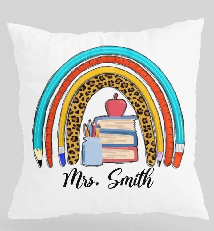 A Rainbow Pens And Pencils Pillow