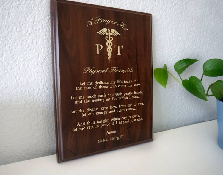 Physical Therapist Prayer Plaque