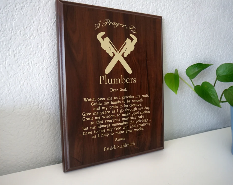 Plumber Prayer Plaque
