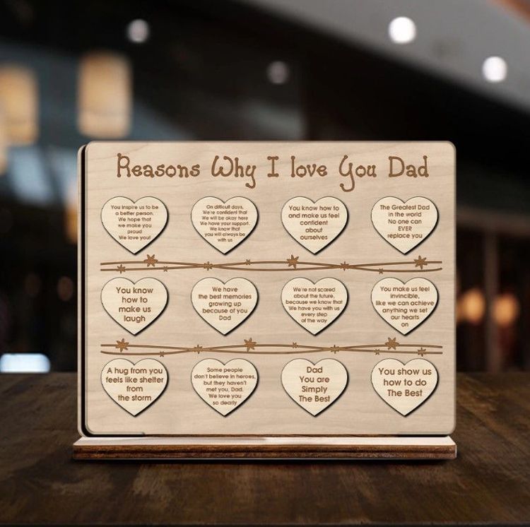 Unique Reasons Why I Love You Dad Wooden Plaque