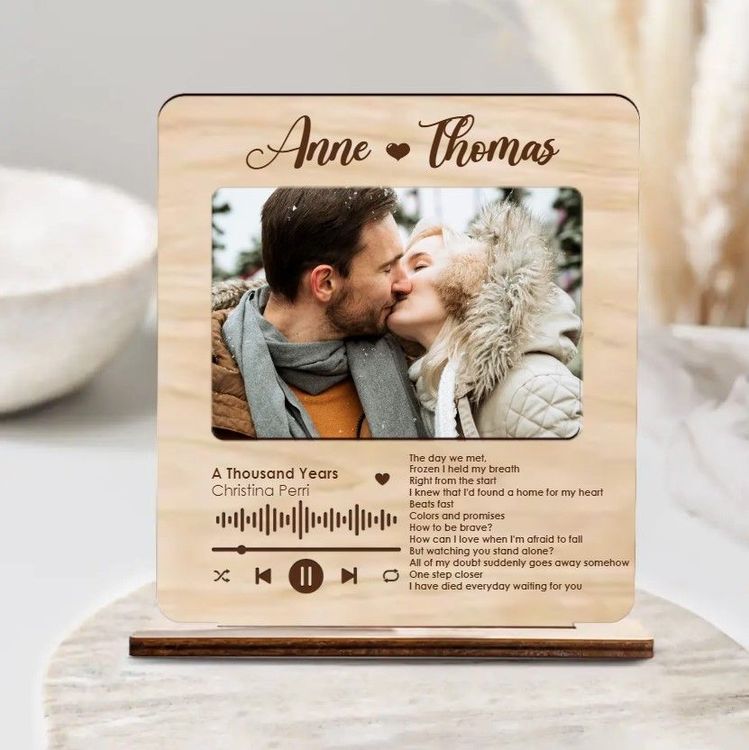 Custom Couples Photo Plaque Gift for Boyfriend, Personalized Cute Couples  Gift, 1 Year Anniversary Gifts for Boyfriend and Girlfirend 