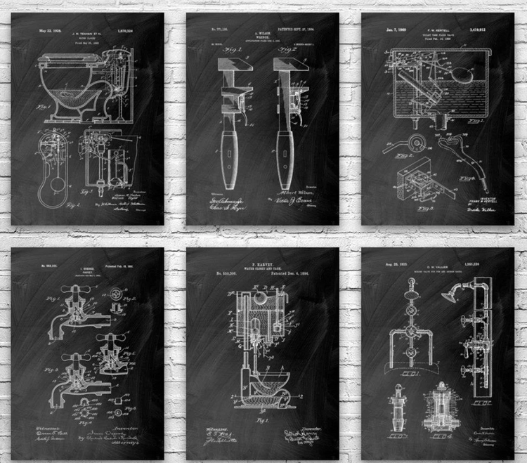 Plumbing Patent Posters