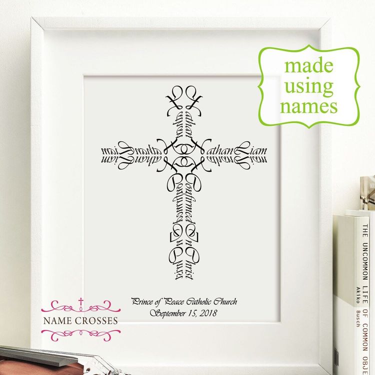 Confirmation Name Cross Print