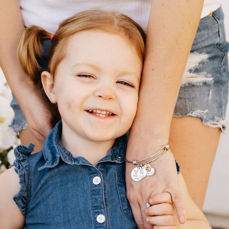 Personalized New Mom Charm Bracelet