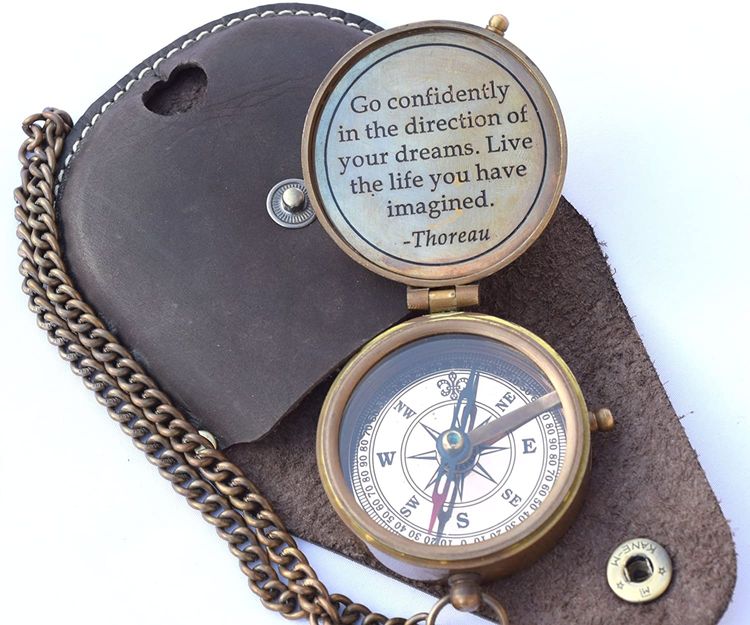 Quote Engraved Compass