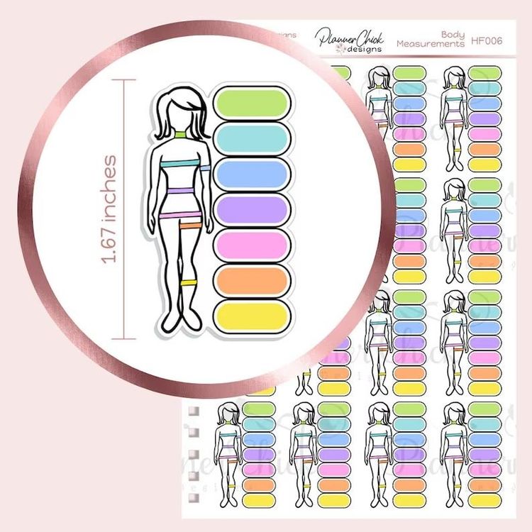 Body Measurements Planner Stickers