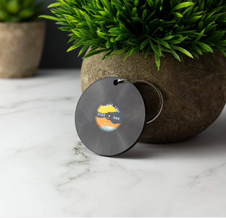Personalized Vinyl Record Keyring