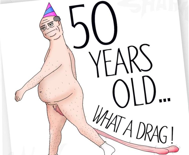 Rude 50th Birthday Card