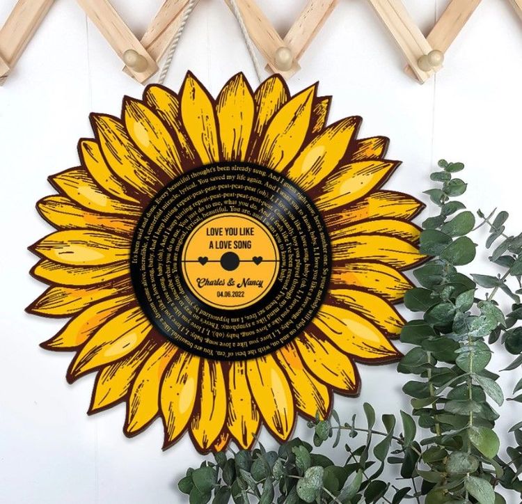 Housewarming Gifts- Sunflower Custom Song Sign