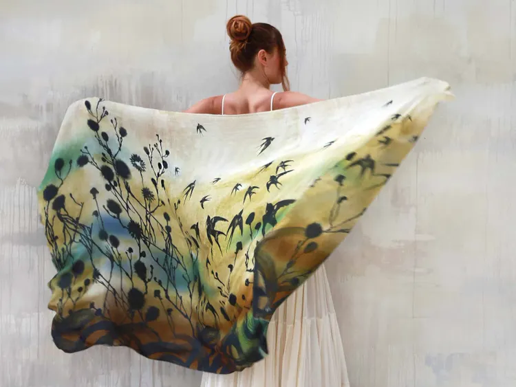 Swallows Silk Scarf