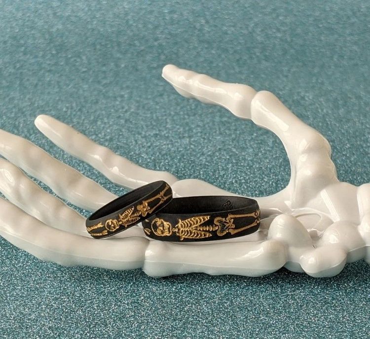Golden Skeleton Silicone Ring