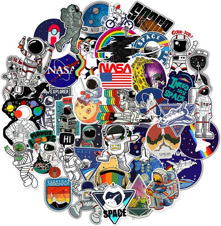 NASA Logo Space Astronaut Vinyl Sticker