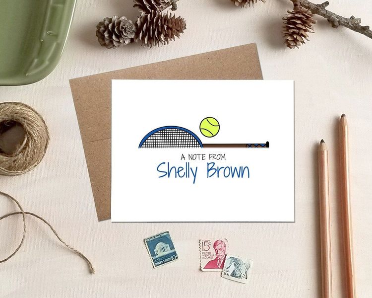 Personalized Tennis Note Cards