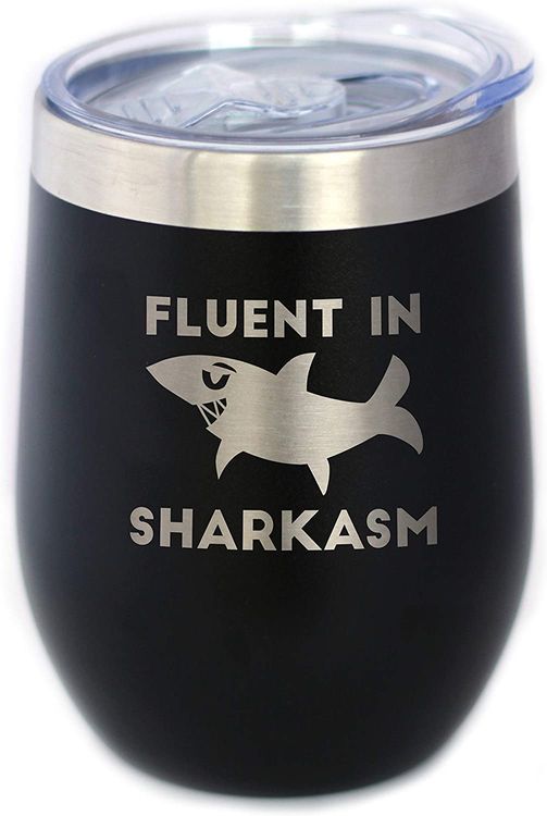Funny Shark Wine Tumbler Glass