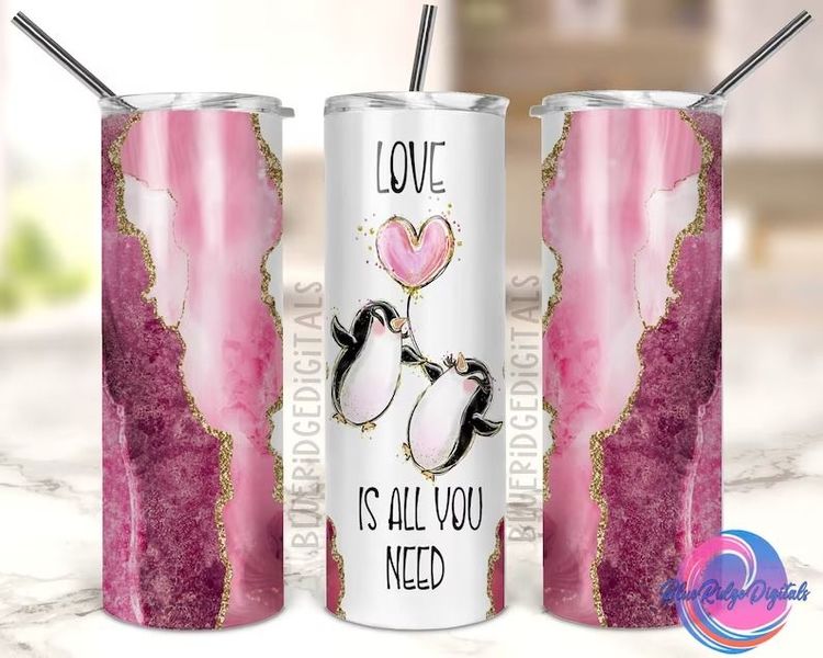 Valentines Tumbler Sublimation Design
