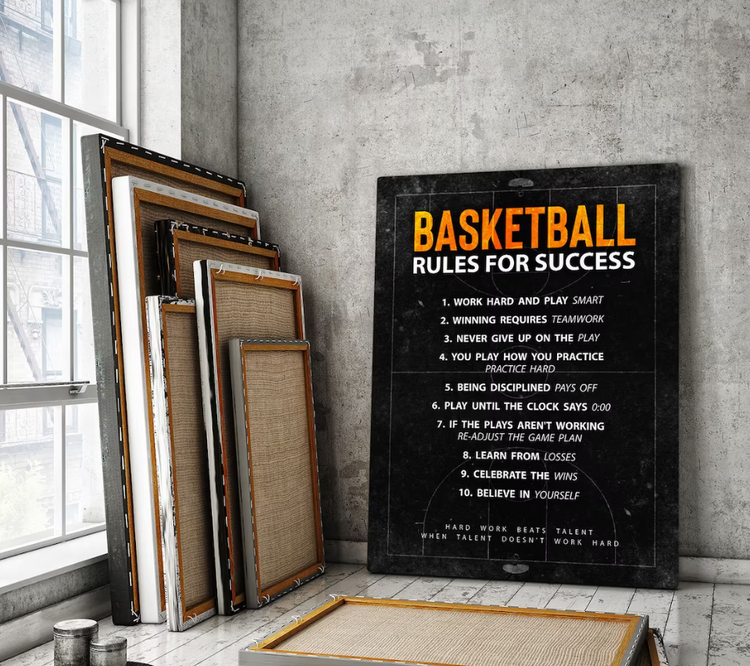 Basketball Rules For Success Wall Art