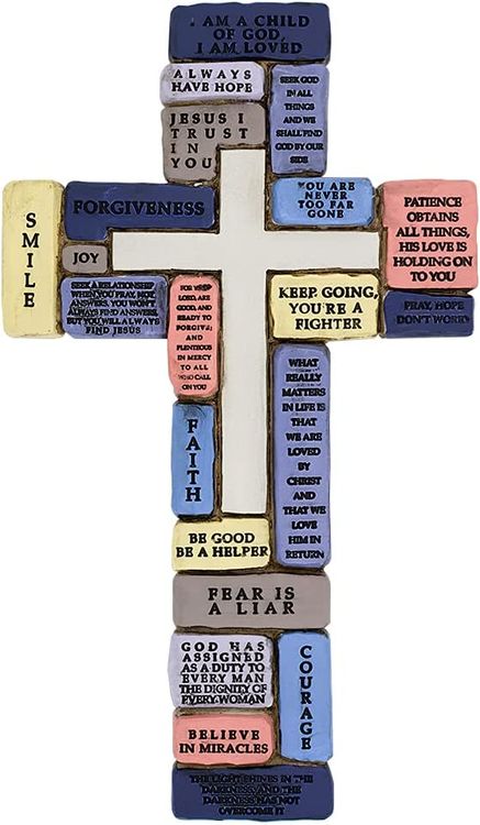 Inspirational Resin Wall Cross
