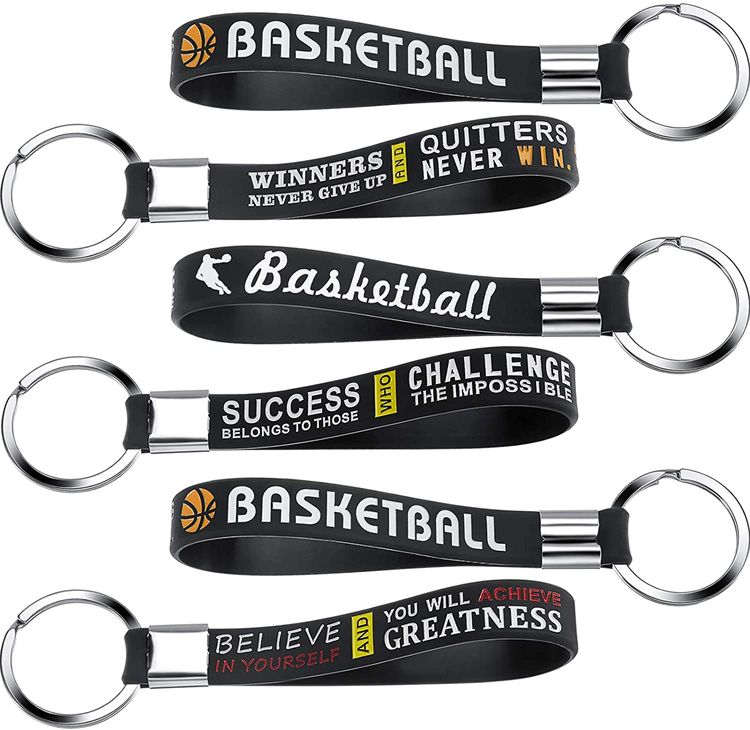 24 Pieces Basketball Wristlet Keychain