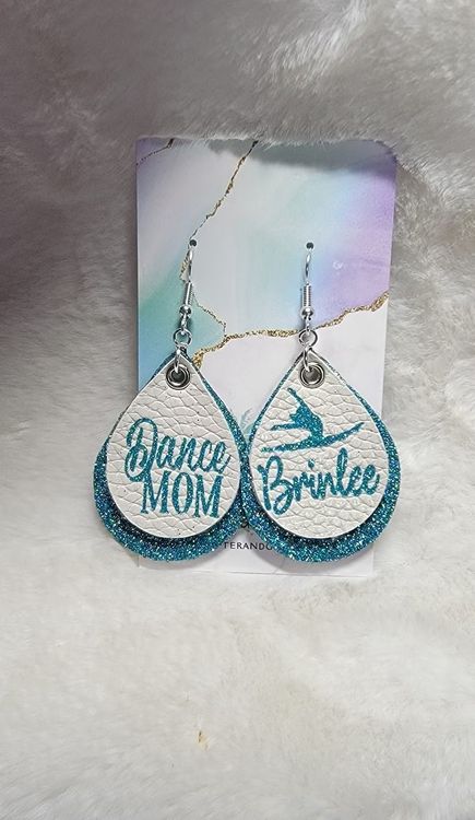 Dance Mom Personalized Leather Earrings
