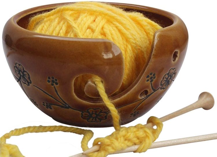 Combo of Wooden Yarn Bowls for Crocheting Wooden Yarn Bowl Large Wooden  Yarn Bowl for Crochet Wooden Yarn Bowls for Knitting Set of 2 