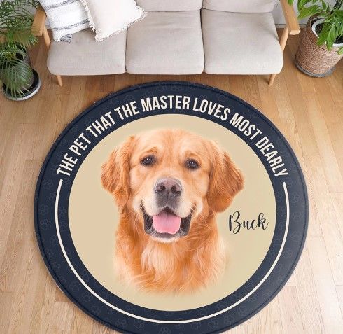 The Pet That The Master Loves Most Dearly Round Rug