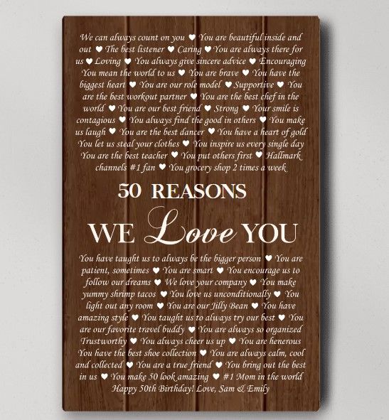 50 Reasons We Love You Print