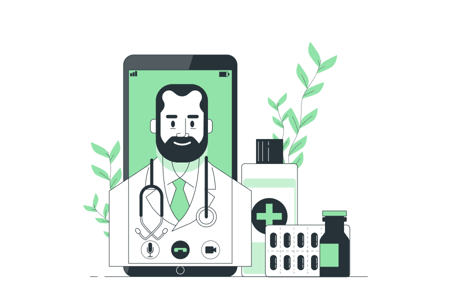 Доктор бро. Online Doctor флэт иконки.