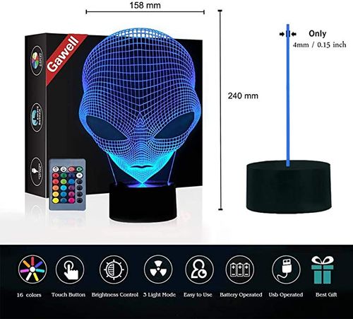 3D Alien Night Light