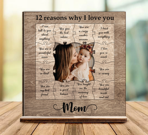 Mom Personalized Wooden Ornament