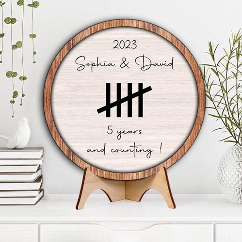 Wooden 5th Anniversary Custom 2 Layered Art Piece