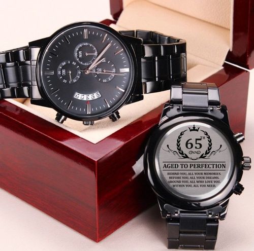 Personalized Engraved Chronograph Watch For 65th Birthday