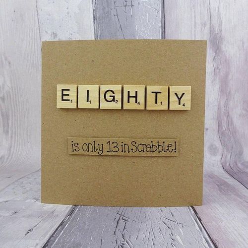 80th Birthday Scrabble Card
