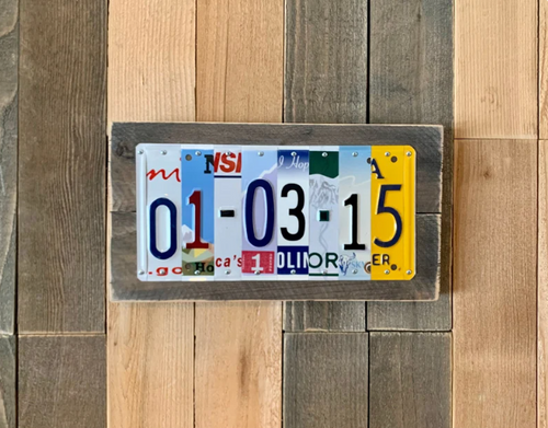 Custom Date License Plate Sign