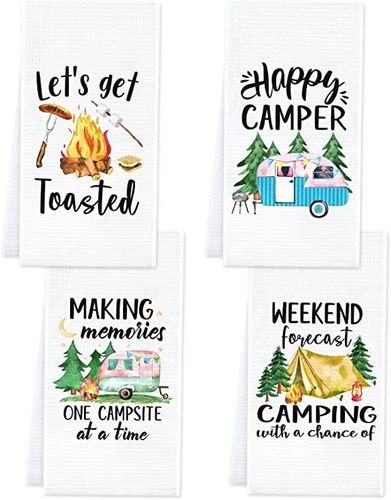 The Best Days are Spent Camping, Camping Lovers Kitchen Towels - Honey Dew  Gifts