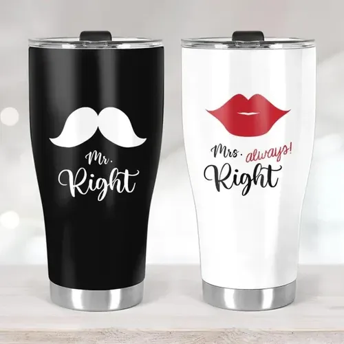 Future mrs lucky mr travel coffee mug tumblers- gifts for engagement gifts  for couple- bride and groom tumblers- mr and mrs gift idea