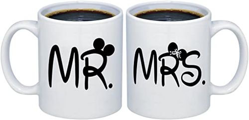 Disney Couple Wedding Gift Mug Set / Mickey And Minnie, Mr. And