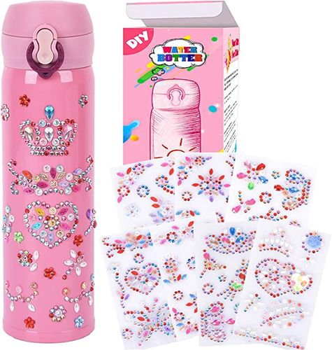  Gift for Girls, Decorate Your Own Water Bottle with Gem  Stickers for Kids, 10 Year Old Girl Gifts, Arts and Crafts Kits 8-9 Year  Old Girl Gifts Birthday Valentines Day Gifts