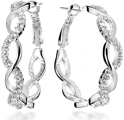 Crystal Round Hoop Earrings