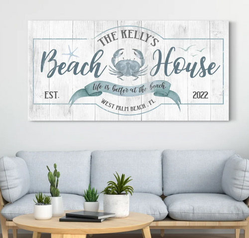Custom Beach House Sign