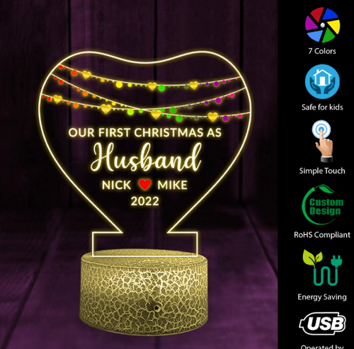 Custom Gay Flag Printed Night Light