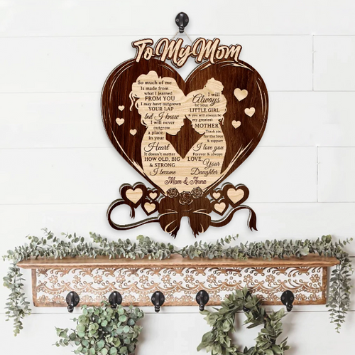 Sentimental Gift for Mom Mother's Day, Gifts for Mom from Daughter/Son,  Wood Sign, Gift Wood Heart, Wood Signs Quote for Crafts, You Are The Mom