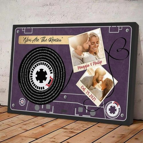 Favorite Lyrics and Song Canvas Wedding Anniversary Present
