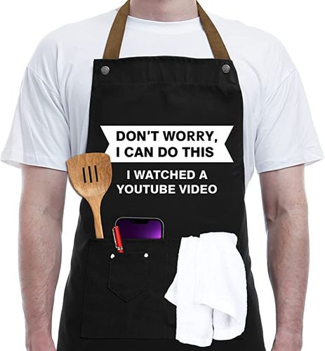 Gifts for Men Women, Funny Saying Apron with 3 Tool Pockets Adjustable Neck  Strap, Waterproof, Gifts for Dad, Husband, Friends, Birthday Gifts, Gag  Gifts, BBQ Cooking Chef Apron, Valentine's Day Gift