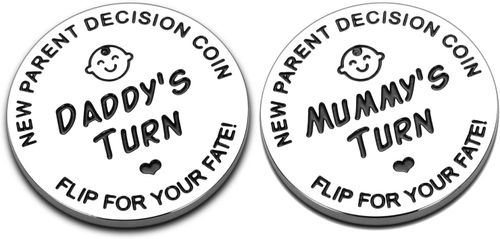 New Baby Decision Coin Pregnancy Gifts for First Time Moms Wife Funny Unique Present for Women New Dad First Birthday Baby Parents Sliver Golden and Rose Gold Double-Sided 
