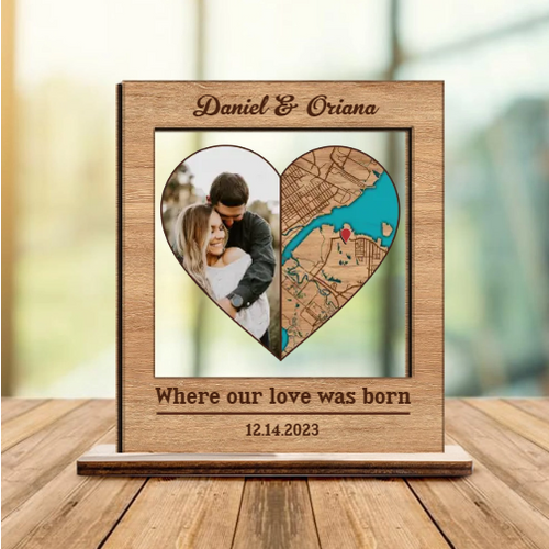 small Great Anniversary Where We Met Map Wooden Plaque 12bb022537