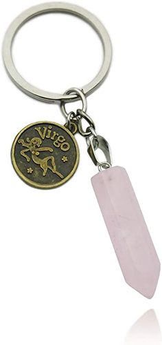Zodiac Crystal Stone Keychain