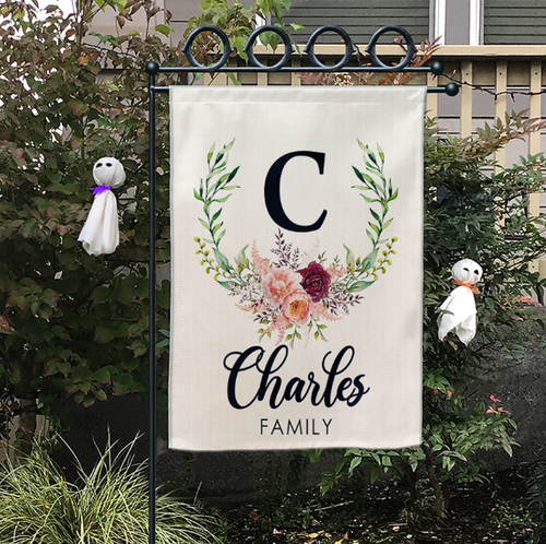  Faromily Personalized L Monogram Garden Flag Double