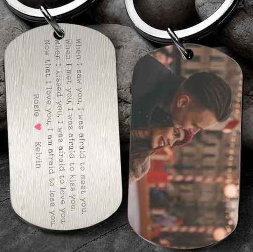 Personalized Valentines Gifts For Boyfriend, Valentine Custom Gifts, Couple Keychain, I Love You To The Moon And Back Keychain