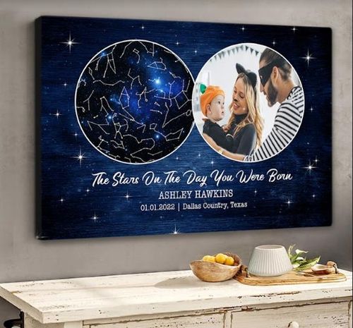 The Stars On The Day You Were Born Canvas Poster