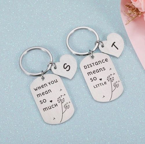 Key Chains Be Safe and Come Back to Me Keychain - Drive Travel Driver Trip Loved One Special Gift Traveler -Truck with Letter